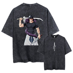 Kaisenix "Toji Fushiguro" Jujutsu Kaisen Vintage Washed Oversized T-Shirt