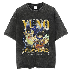 Kaisenix "Yuno" Black Clover Vintage Washed Oversized T-Shirt