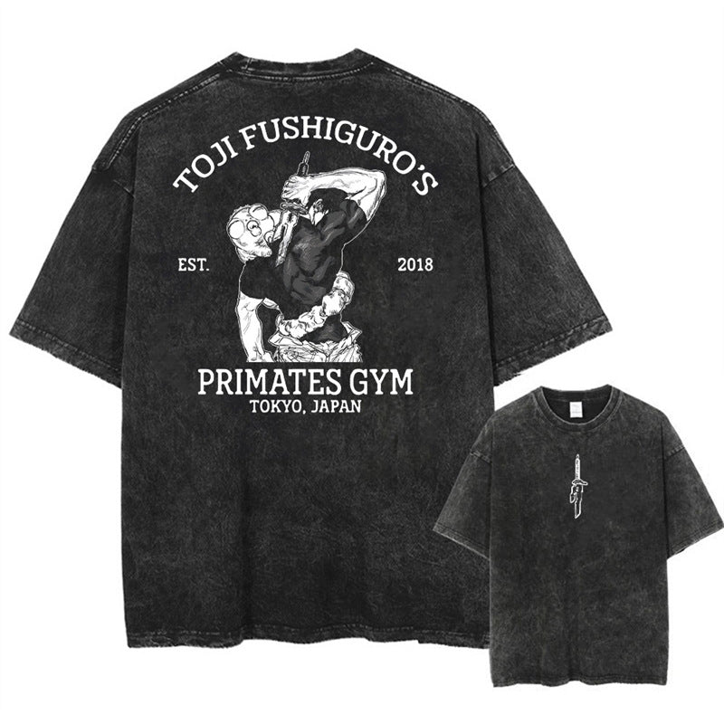 Kaisenix "Toji Fushiguro" Jujutsu Kaisen Vintage Washed Oversized T-Shirt