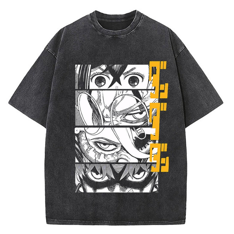 Kaisenix "Dandadan Cast" Dandadan Vintage Washed Oversized T-Shirt