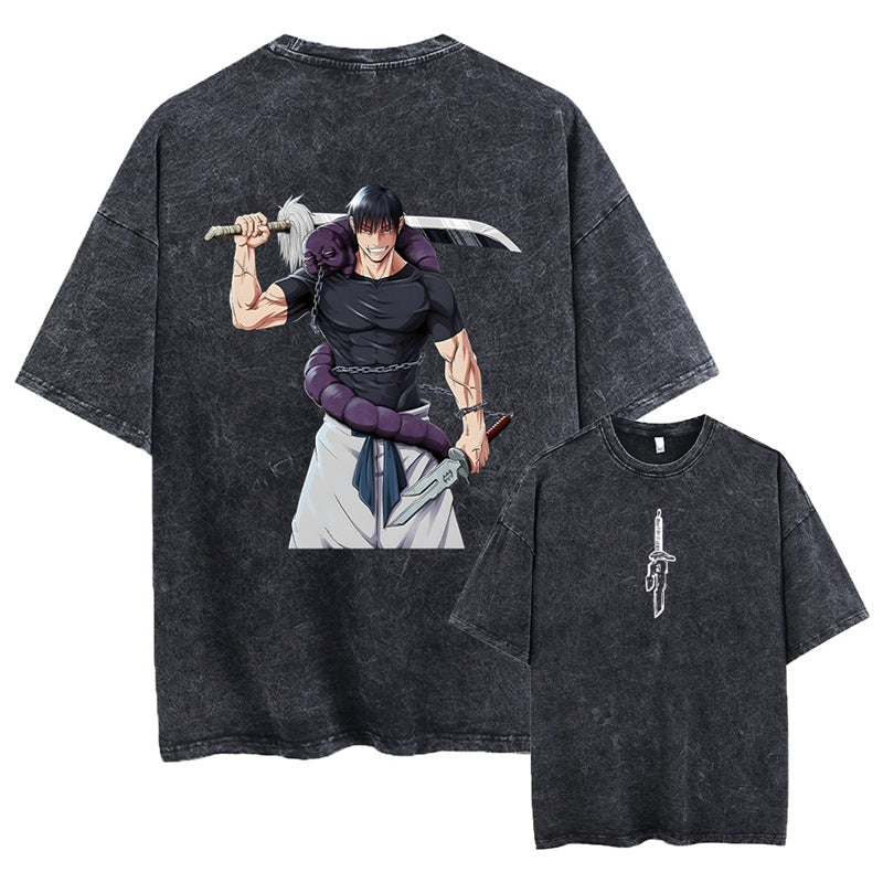 Kaisenix "Toji Fushiguro" Jujutsu Kaisen Vintage Washed Oversized T-Shirt