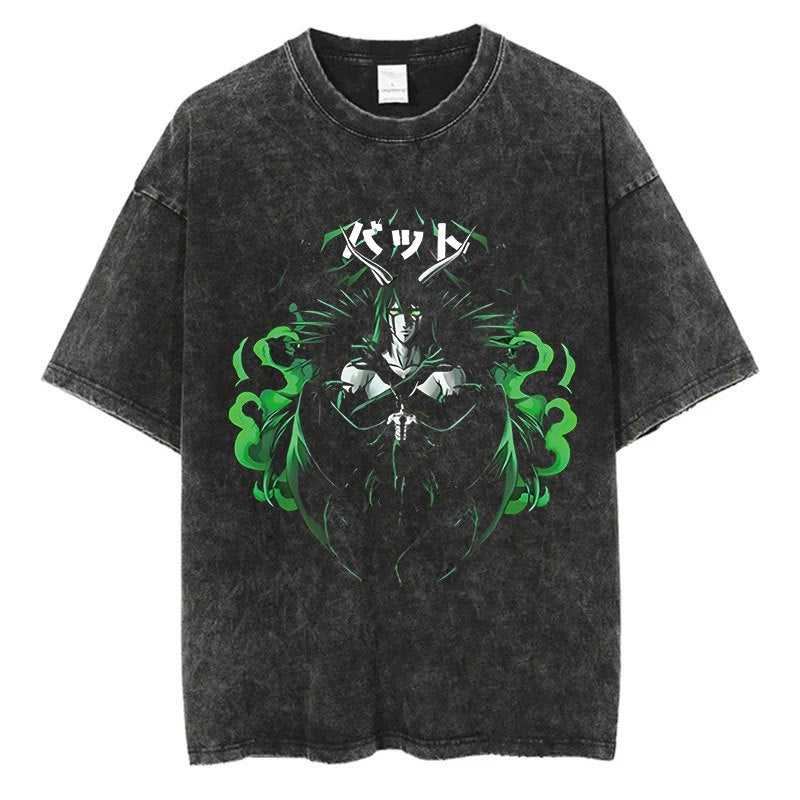Kaisenix "Ulquiorra Cifer" Bleach Vintage Washed Oversized T-Shirt