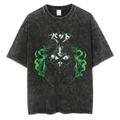 Kaisenix "Ulquiorra Cifer" Bleach Vintage Washed Oversized T-Shirt