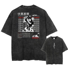 Kaisenix "Toji Fushiguro" Jujutsu Kaisen Vintage Washed Oversized T-Shirt