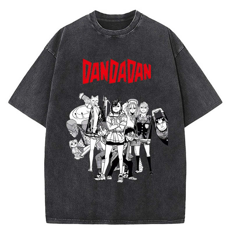 Kaisenix "Dandadan Cast" Dandadan Vintage Washed Oversized T-Shirt