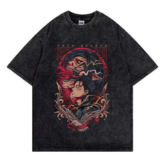 Kaisenix "Eren Yeager Attack Titans Power" Attack on Titan Vintage Washed Oversized T-Shirt V2