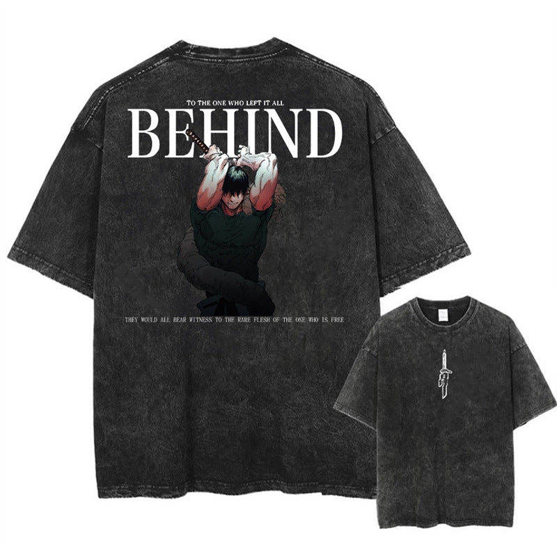 Kaisenix "Toji Fushiguro" Jujutsu Kaisen Vintage Washed Oversized T-Shirt