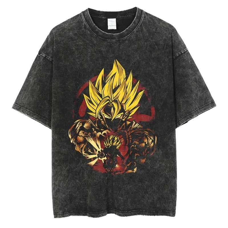 Kaisenix "Goku & Gohan" Dragon Ball Vintage Washed Oversized T-Shirt
