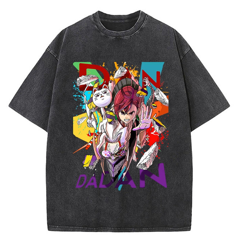 Kaisenix "Momo Ayase & Okarun" Dandadan Vintage Washed Oversized T-Shirt