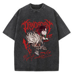 Kaisenix "Momo Ayase & Okarun" Dandadan Vintage Washed Oversized T-Shirt