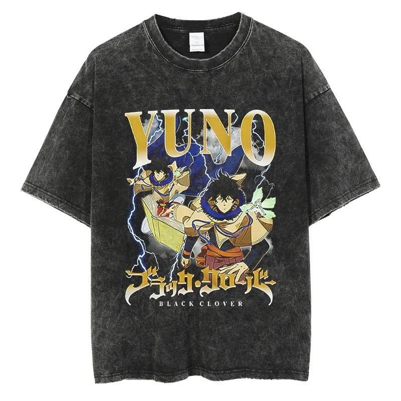 Kaisenix "Yuno" Black Clover Vintage Washed Oversized T-Shirt